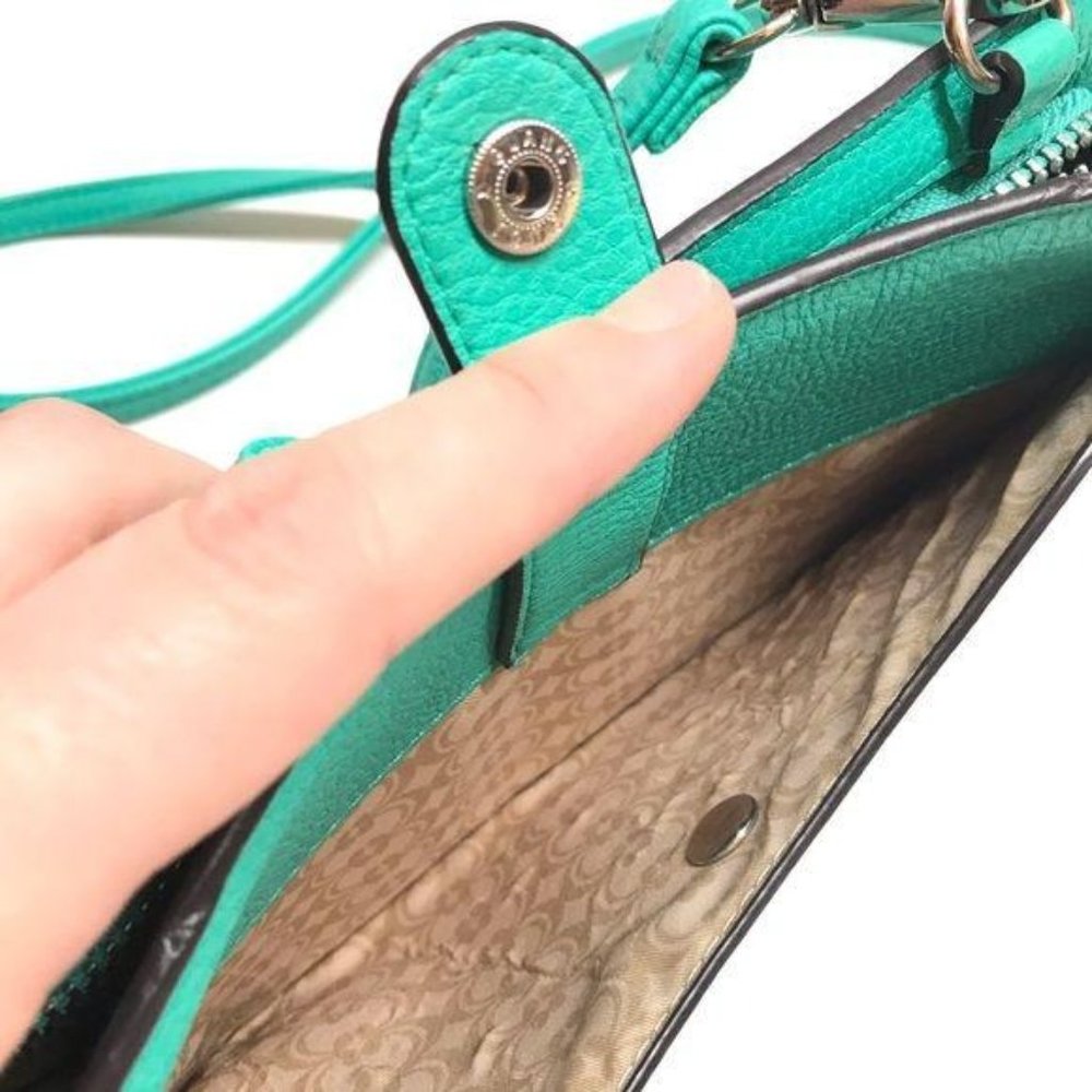 Women´s crossbody clutch wallet purse handbag unbranded green small vegan - Picture 6 of 8